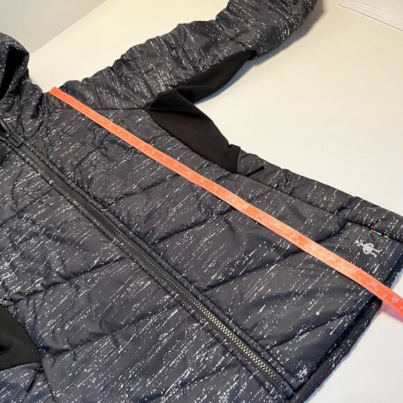 Smartwool Jacket Size Women Medium Down Puffer Hood Full Zip Black White - Picture 13 of 16